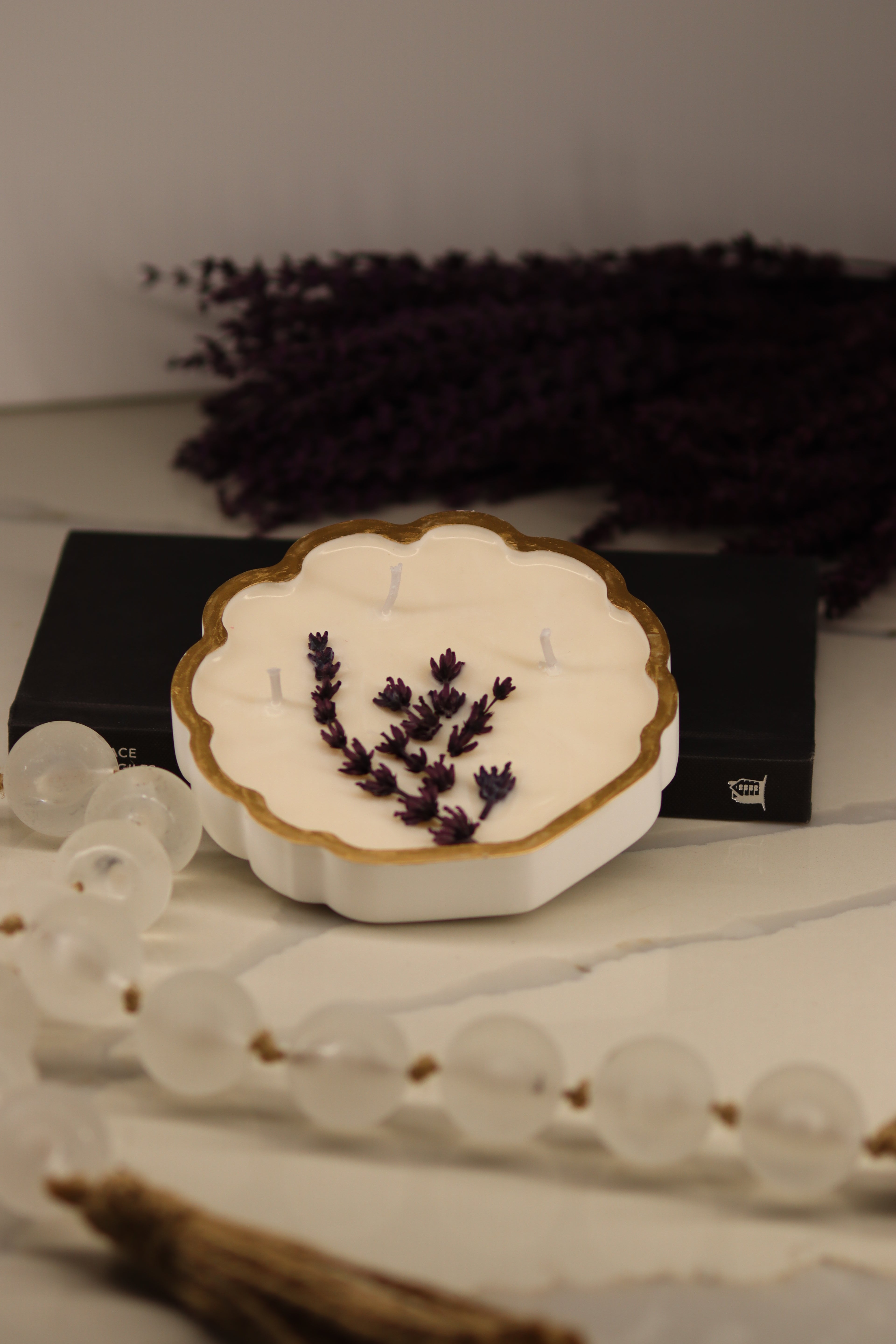 Moon Milk shell handmade candle